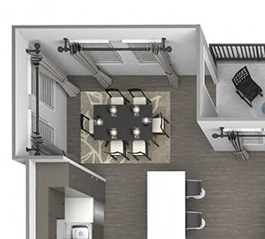 Quinn Crossing - San Pablo (B2) - 2 bedroom and 2 bath - 3D floor plan Quinn Crossing - San Pablo (B2) - 2 bedroom and 2 bath - 3D floor plan
